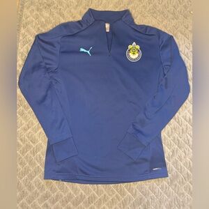Puma Drycell Deportivo Guadalajara Men's 1/4 Zip Training Jersey Blue Size M